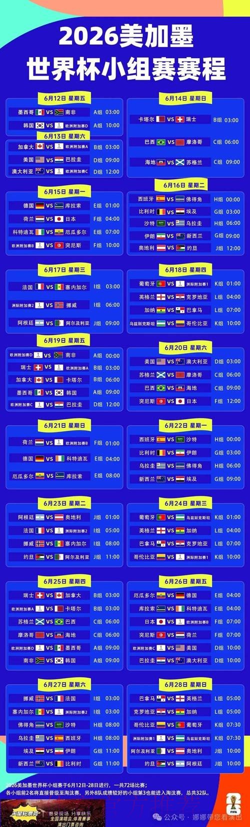 2026世界杯赛程中国时间实时赛程实时查看 2026世界杯赛程中国时间实时赛程实时查看